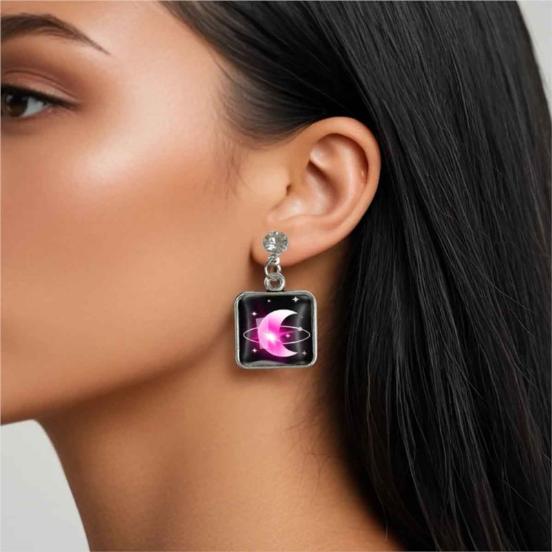 Elegant Romantic Universe Earrings, Celestial Design for Women